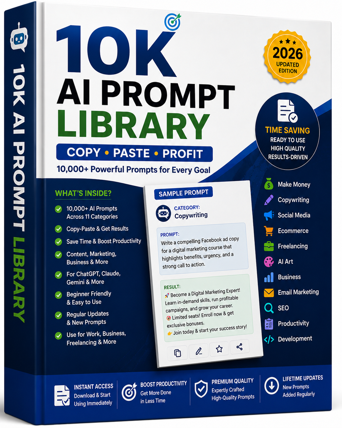 10K AI Prompts Library – 2026 Edition Book Cover
