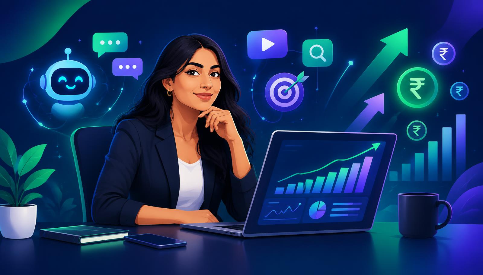 10 Real Benefits of AI in Digital Marketing (2026): With Indian Examples — illustrated cover