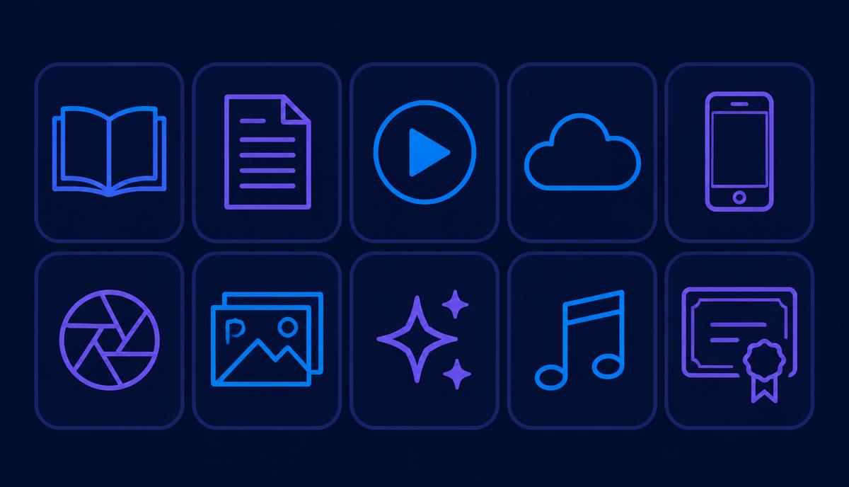 The main categories of digital products